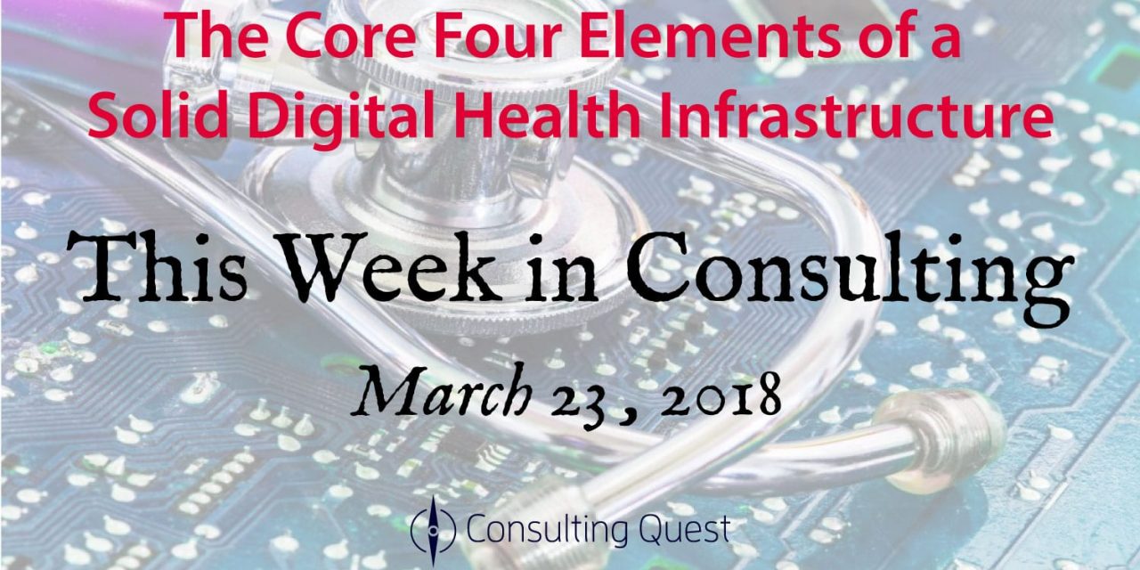 This Week in Consulting: The Core Four Elements of a Solid Digital Health Infrastructure